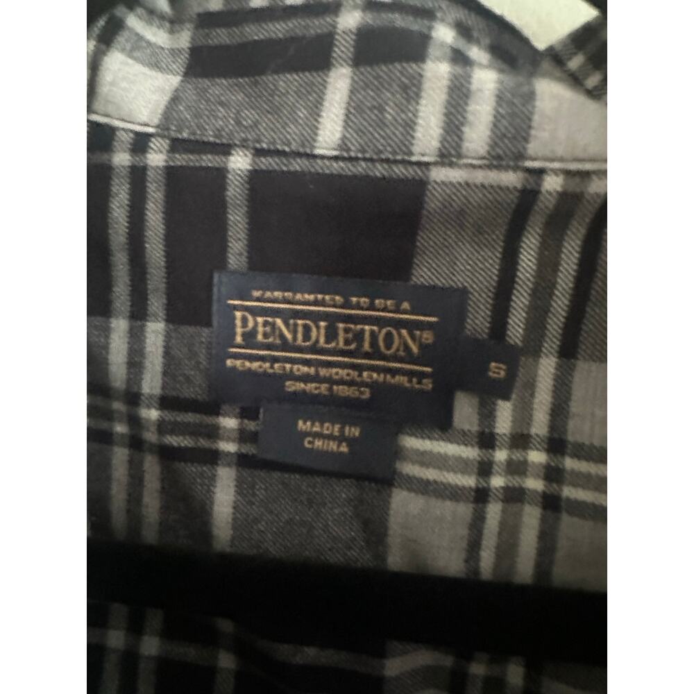 Pendleton Woolen Mills Black Plaid Button Down Sh… - image 3
